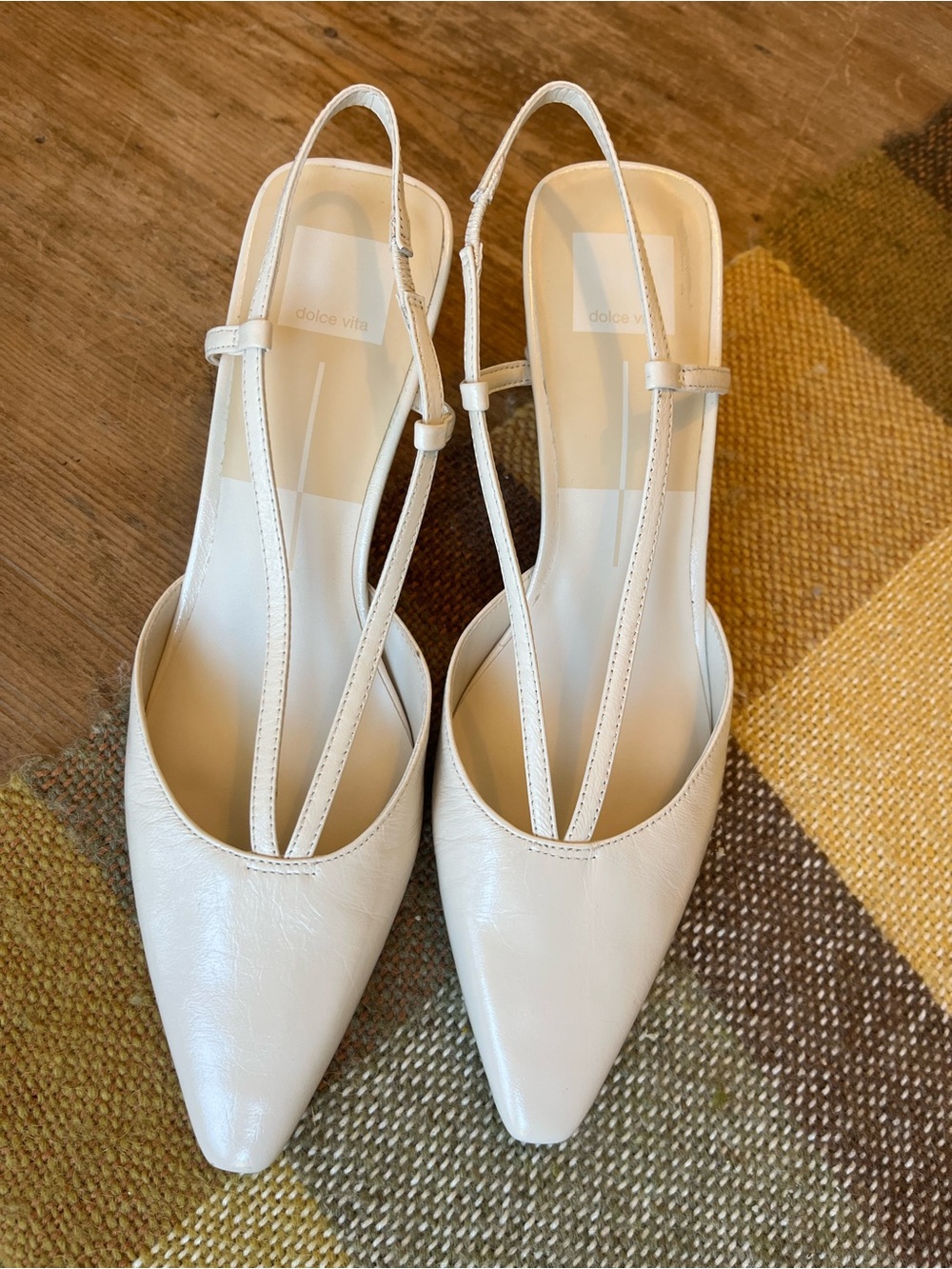 Dolce Vita Cream Pointed Slingback Mules